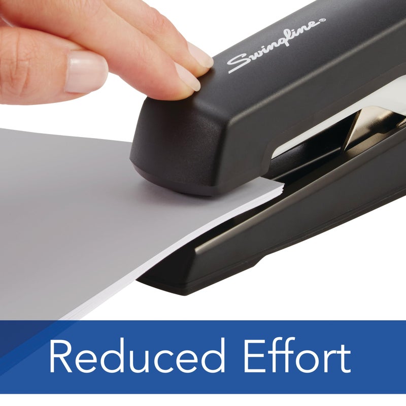 Swingline Stapler, Omnipress 30 Stapler, "Press Anywhere for Easier Use", 30 Sheet Capacity, Black/Gray (5000585A) - Image 4